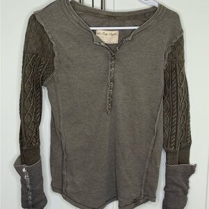 We The Free Olive Long Sleeve Knit Top